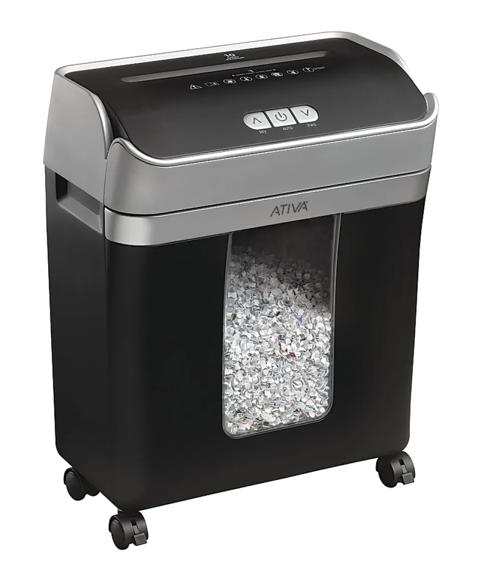Ativa® 10-Sheet Micro-Cut Shredder, OMM103P