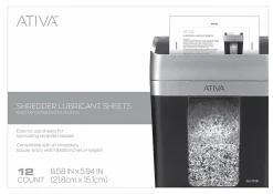 Ativa™ Shredder Lubricant Sheets, Pack Of 12 Sheets