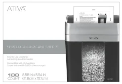 Ativa™ Shredder Lubricant Sheets, Pack Of 100 Sheets