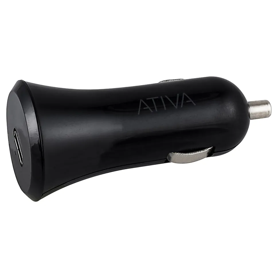 Ativa® USB-C Car Charger, Black, 45867