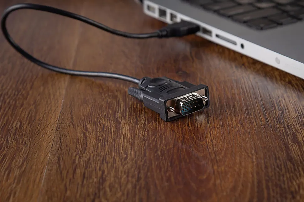 Ativa® USB 2.0 to Serial Adapter, 1’, RS-232 DB9, Black, 26847