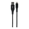 Ativa® USB-Type-A-To-Lightning Braided Aluminum Charge And Sync Cable, 3', Black, 45843
