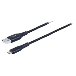 Ativa® USB Type-A To Micro USB Cable, 9', Black, 46893