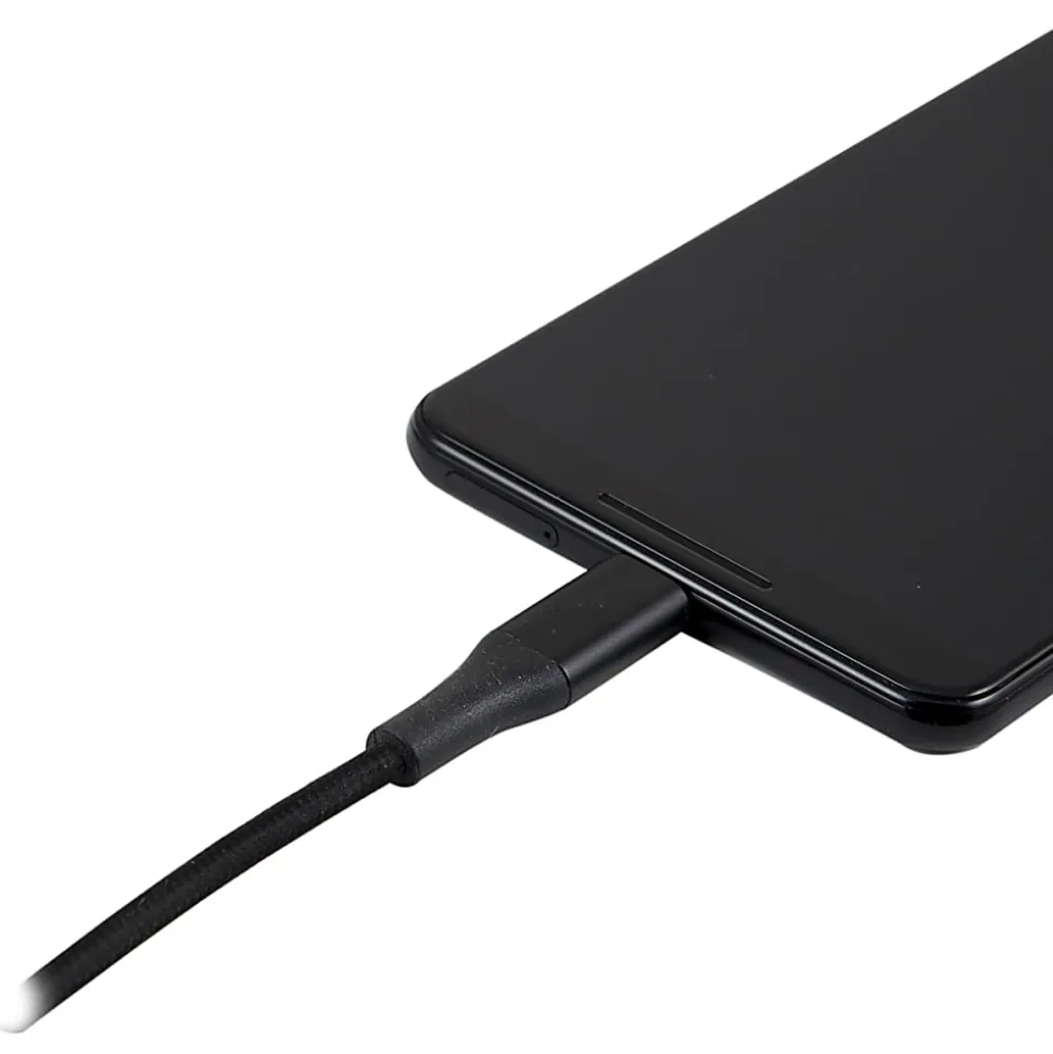 Ativa® USB Type-C To USB Type-A Braided Charging Cable, 3', Black, 45838