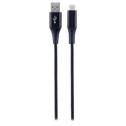 Ativa® USB Type-C To USB Type-A Braided Charging Cable, 3', Black, 45838