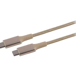 Ativa® USB-Type-C-To-USB-Type-C Premium Braided Charging Cable, 6', Gold, 47236