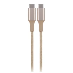 Ativa® USB-Type-C-To-USB-Type-C Premium Braided Charging Cable, 6', Gold, 47236