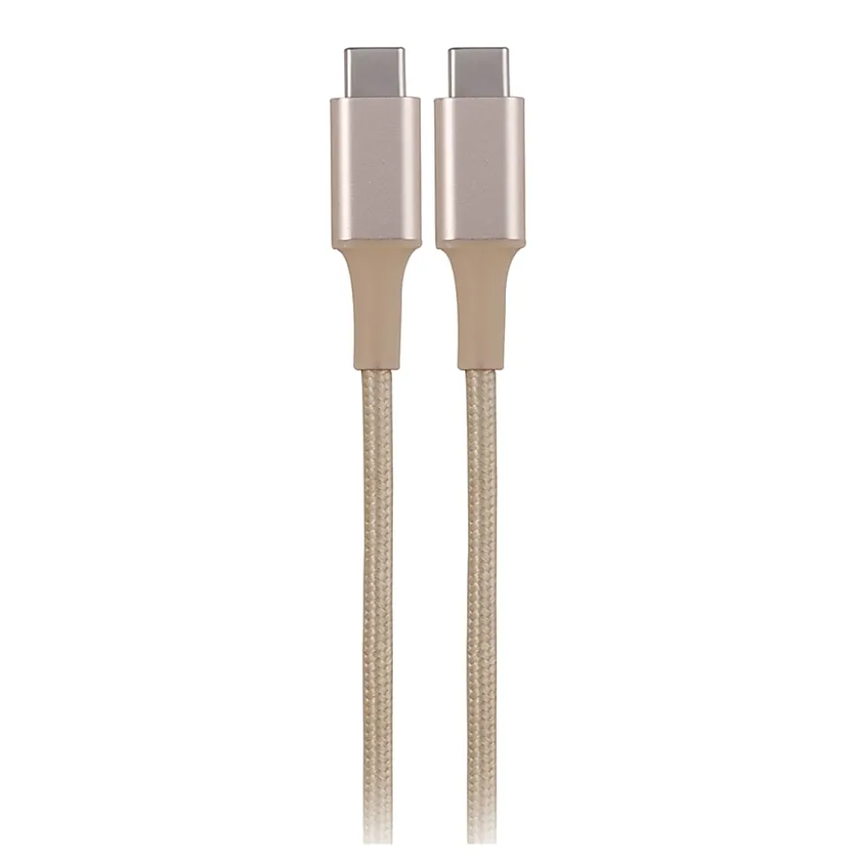 Ativa® USB-Type-C-To-USB-Type-C Premium Braided Charging Cable, 6', Gold, 47236