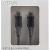 Ativa® USB-Type-C-To-USB-Type-C Premium Braided Charging Cable, 6', Gray, 45833