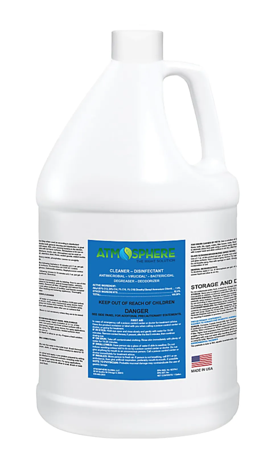 Atmosphere Cleaner/Disinfectant/Deodorizer, Unscented, 128 Oz Bottle, Case Of 4