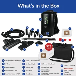 Atrix Commercial 8-Quart Ergo Backpack Vacuum & Blower With Multi-Surface Accessory Bundle