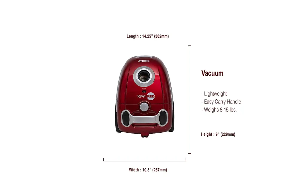 Atrix Rebel Red HEPA Vacuum