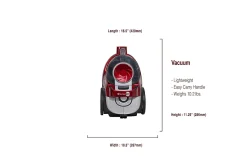 Atrix Vortex Bagless Canister Vacuum With HEPA Filtration, Red