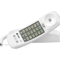 AT&T 210 Corded Trimline Phone with Speed Dial and Memory Buttons, White