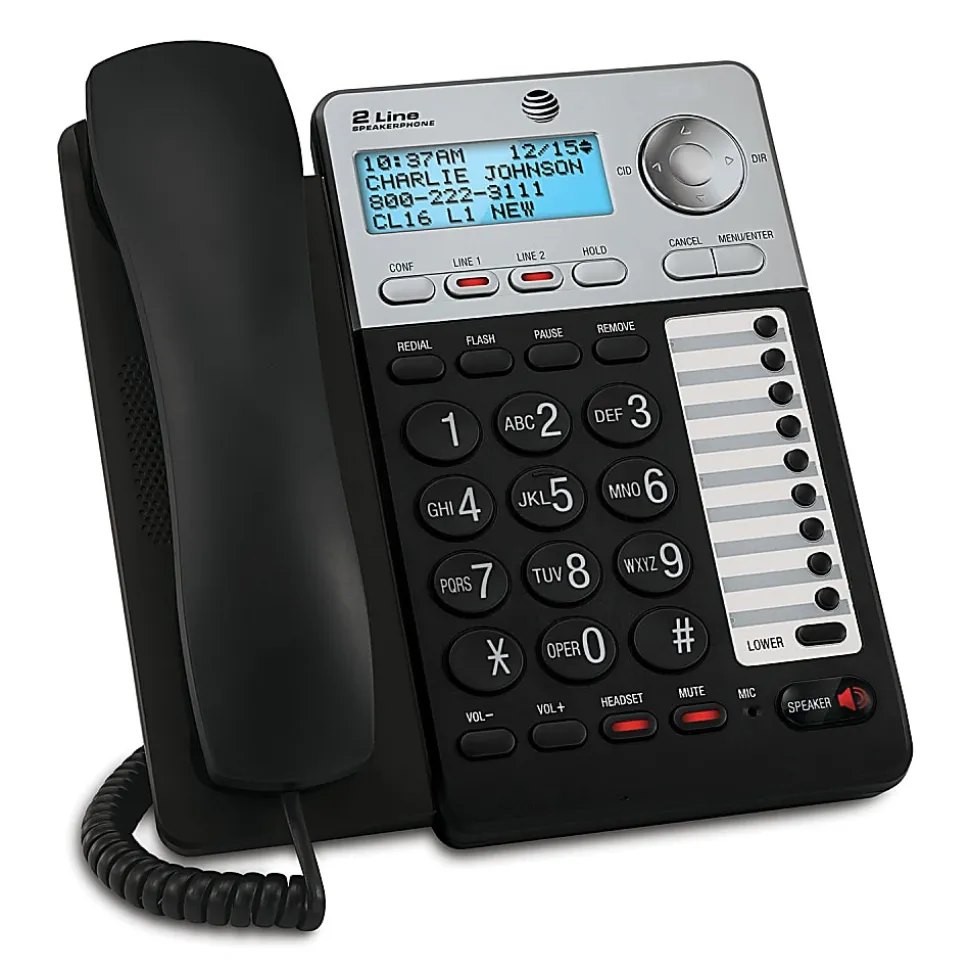 AT&T ML17929 2-Line Corded Phone with Caller ID/Call Waiting, Black