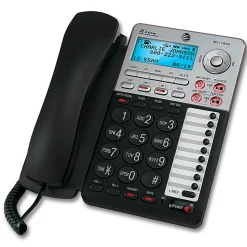 AT&T ML17939 2-Line Corded Phone with Speakerphone & Digital Answering System, Black