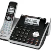 AT&T TL88102 DECT 6.0 Digital 2-Line Cordless Phone With Answering, Silver/Black
