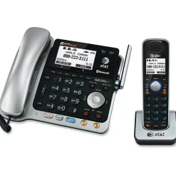 AT&T TL86103 DECT 6.0 2-Line Corded/Cordless Phone System With Bluetooth Connect To Cell