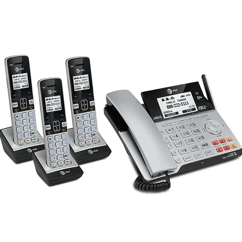 AT&T TL86103 2-Line DECT 6.0 Expandable Corded/Cordless Phone System with Digital Answering System