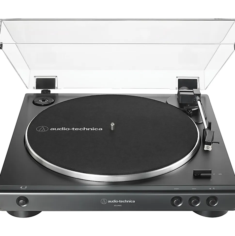 Audio-Technica AT-LP60X 2-Speed Fully Automatic Belt-Drive Stereo Turntable, Black