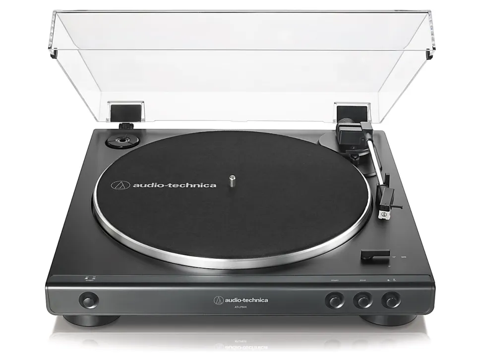 Audio-Technica AT-LP60X 2-Speed Fully Automatic Belt-Drive Stereo Turntable, Black
