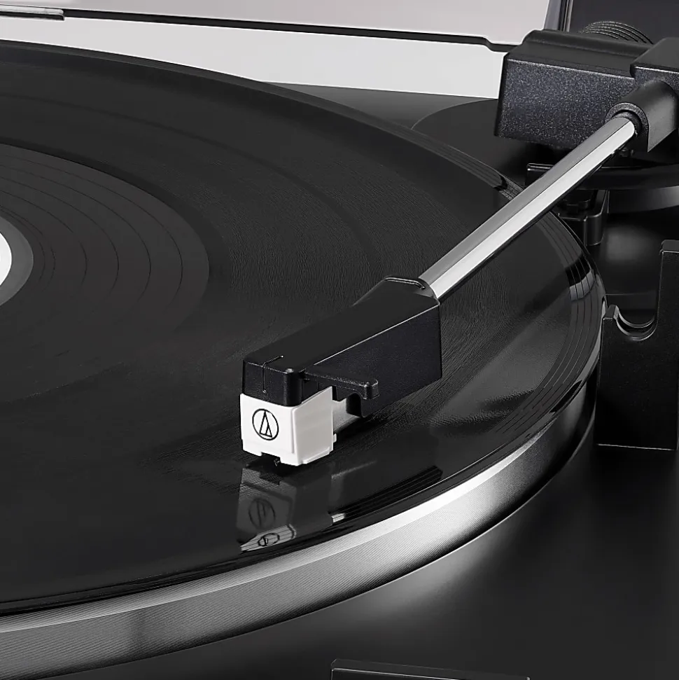 Audio-Technica AT-LP60X 2-Speed Fully Automatic Belt-Drive Stereo Turntable, Black/Brown