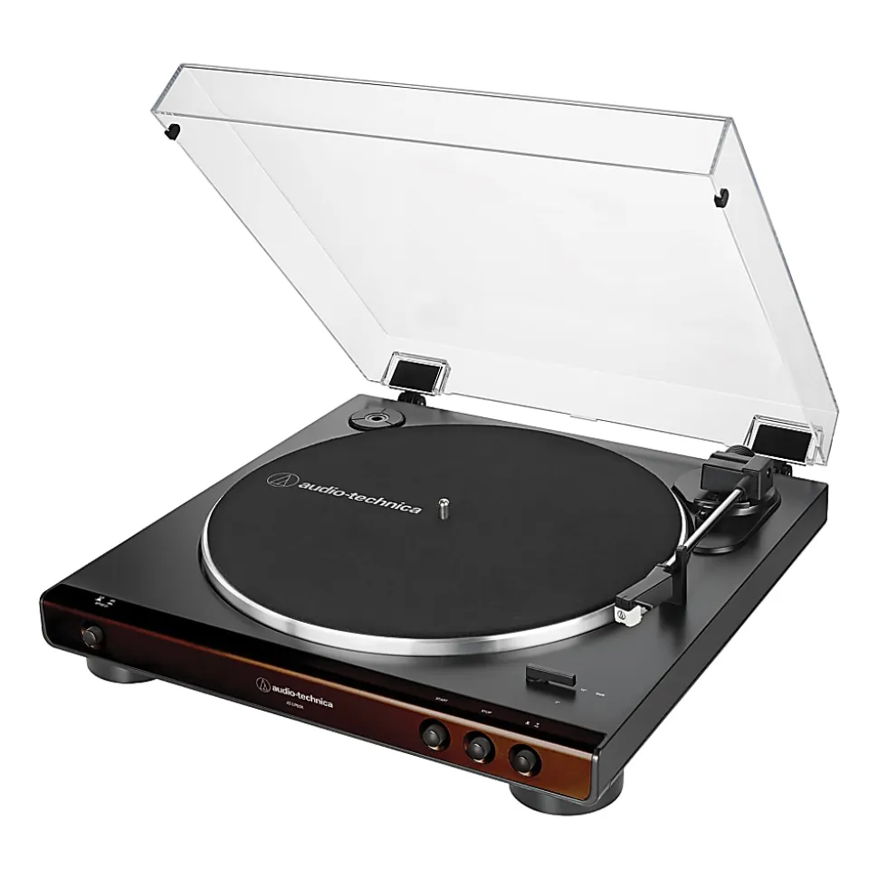 Audio-Technica AT-LP60X 2-Speed Fully Automatic Belt-Drive Stereo Turntable, Black/Brown