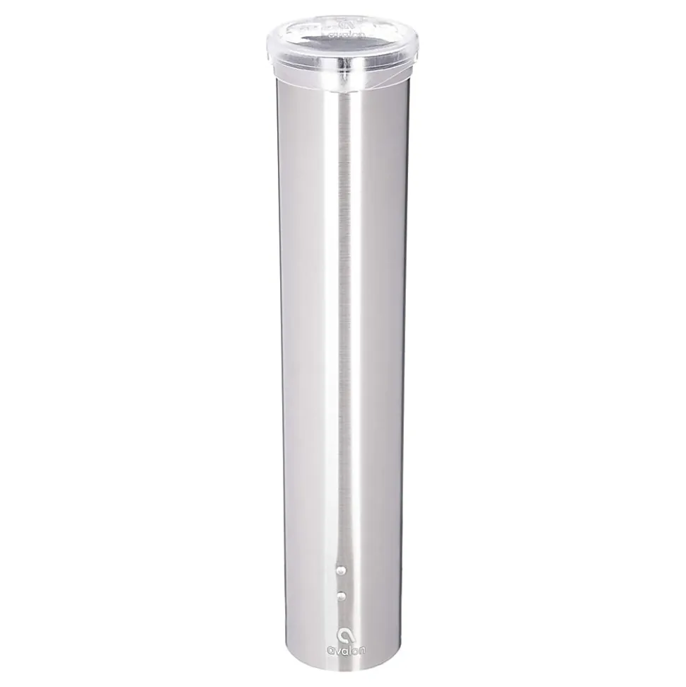Avalon Stainless-Steel Adjustable Pull-Type Cup Dispenser, 4-1/4"H x 4-1/4"W x 16-1/2"D