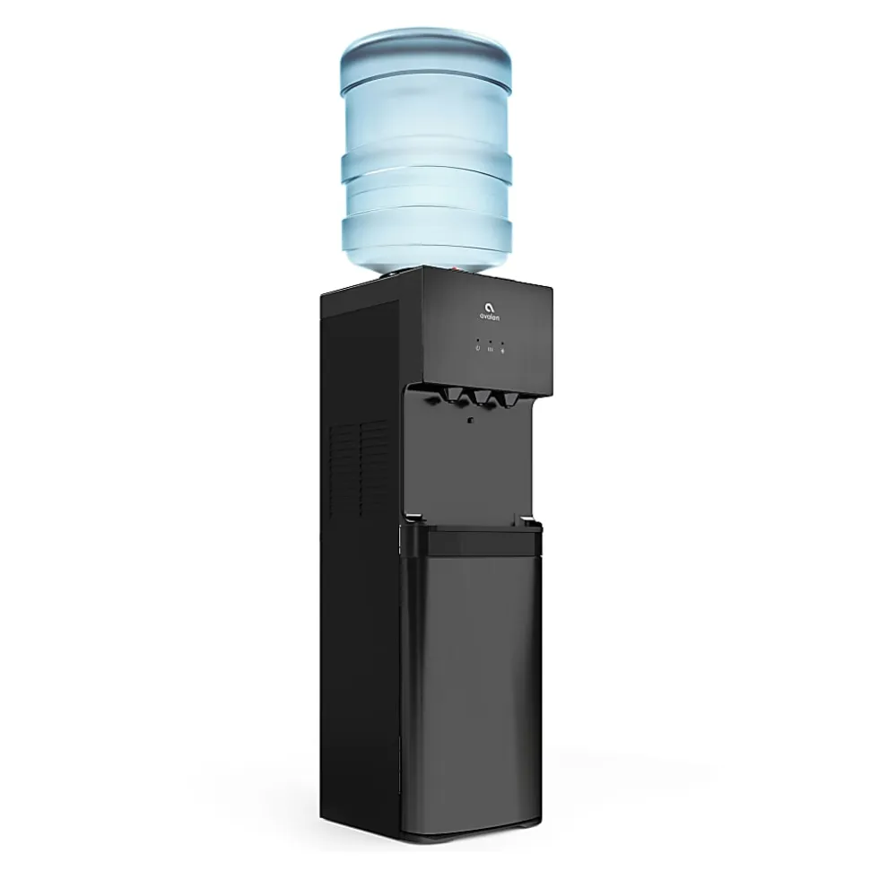 Avalon 3-Temperature Hot/Cold Freestanding Water Cooler, 40"H x 12"W x 13"D, Black