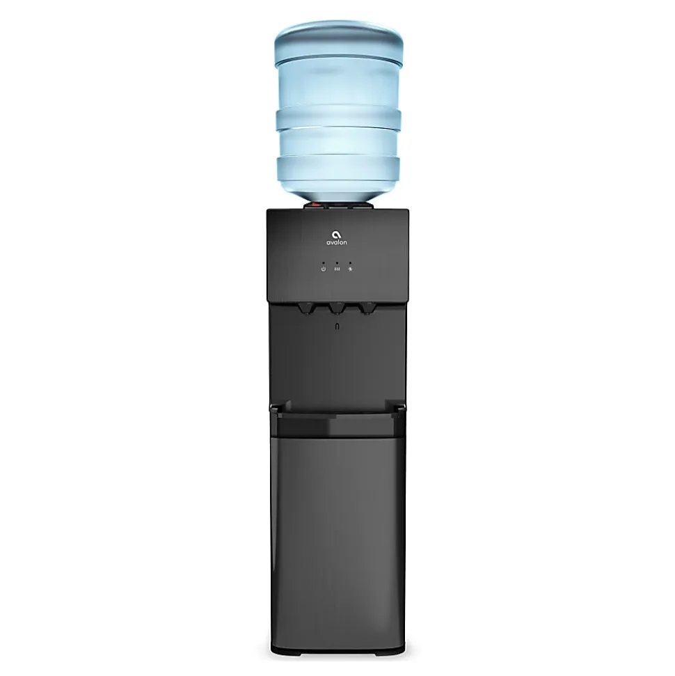 Avalon 3-Temperature Hot/Cold Freestanding Water Cooler, 40"H x 12"W x 13"D, Black
