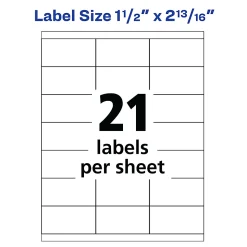 Avery® Address Labels For Copiers, 5360, Rectangle, 1" x 2-13/16", White, Pack Of 2,100