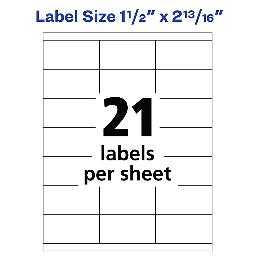 Avery® Address Labels For Copiers, 5360, Rectangle, 1" x 2-13/16", White, Pack Of 2,100