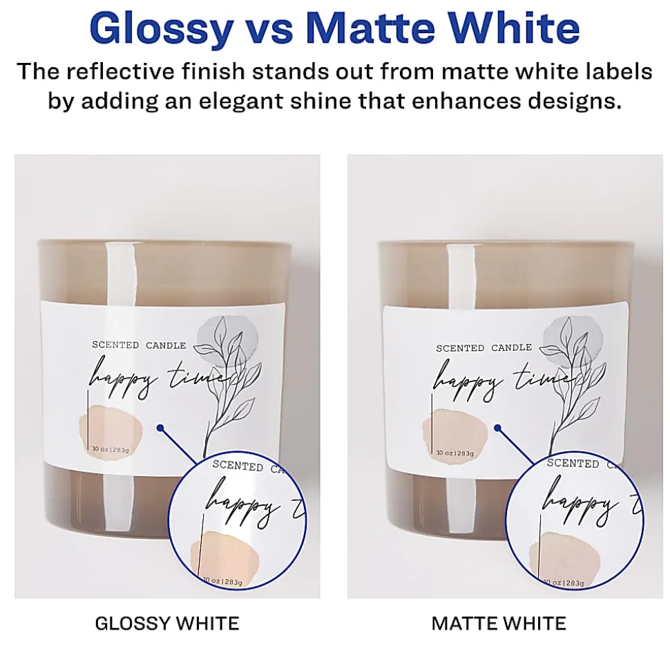 Avery® Address Labels With Sure Feed® And Easy Peel® Technology, 6525, Rectangle, 1" x 2-5/8", Glossy White, Pack Of 300