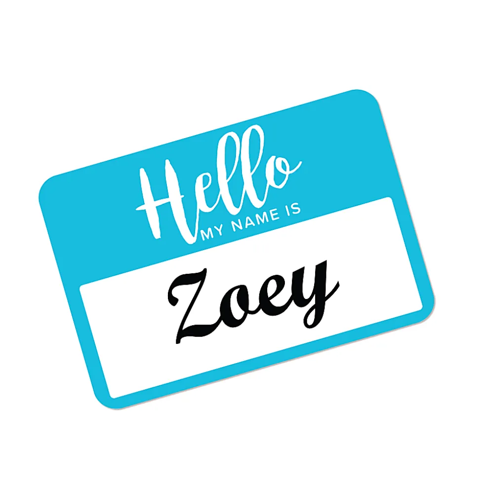 Avery® Adhesive Name Badges, Hello My Name Is, 2 1/3" x 3 3/8", 8722, Assorted Colors, Pack Of 120 Badges