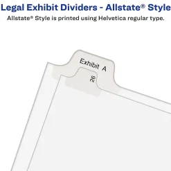 Avery® Allstate®-Style Collated Legal Exhibit Dividers, 8 1/2" x 11", White Dividers/White Tabs, 1–25, Pack Of 25 Tabs