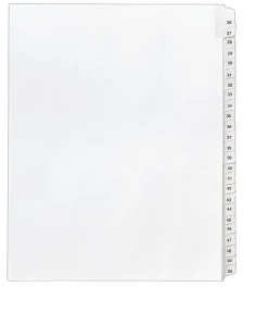 Avery® Allstate® Style Collated Legal Exhibit Dividers, 8 1/2" x 11", Numbered 26–50, White
