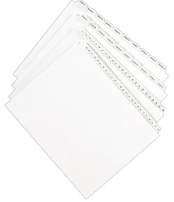 Avery® Allstate®-Style Collated Legal Exhibit Dividers, 8 1/2" x 11", White Dividers/White Tabs, 51–75, Pack Of 25 Tabs
