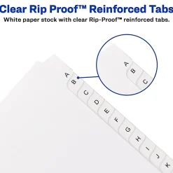 Avery® Allstate®-Style Collated Legal Exhibit Dividers, 8 1/2" x 11", White Dividers/White Tabs, A–Z, Pack Of 26 Tabs