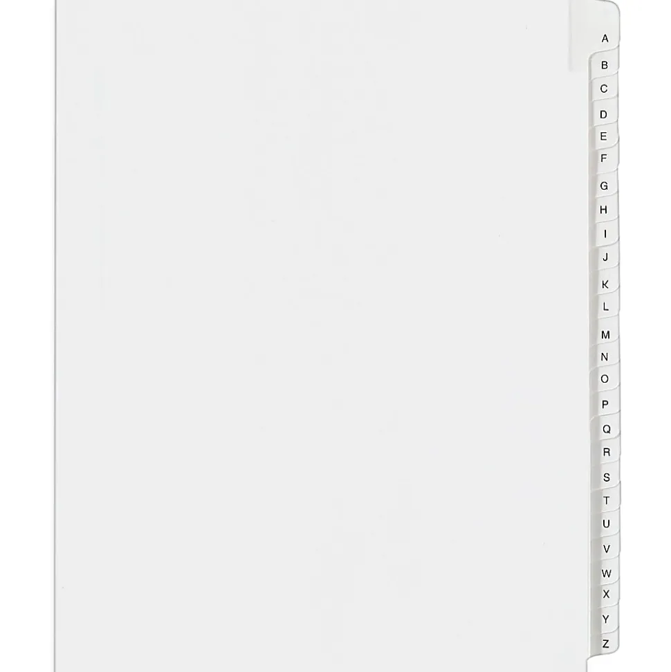 Avery® Allstate®-Style Collated Legal Exhibit Dividers, 8 1/2" x 11", White Dividers/White Tabs, A–Z, Pack Of 26 Tabs