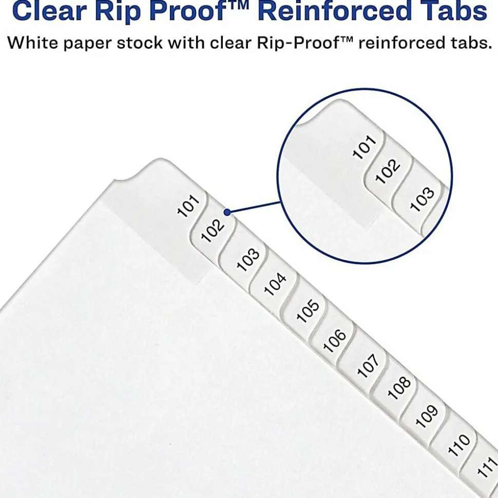 Avery® Allstate®-Style Collated Legal Exhibit Dividers, 8 1/2" x 11", White Dividers/White Tabs, 76–100, Pack Of 25 Tabs