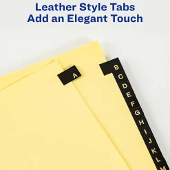 Avery® A-Z Dividers For 3 Ring Binders, Pre-Printed Black Leatherette Tabs, 25-Tabs, 1 Binder Divider Set