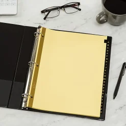 Avery® A-Z Dividers For 3 Ring Binders, Pre-Printed Black Leatherette Tabs, 25-Tabs, 1 Binder Divider Set