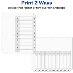 Avery® A-Z Tab Dividers, 8-1/2" x 11", Black/White, Pack Of 26 Dividers