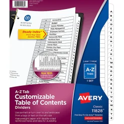 Avery® A-Z Tab Dividers, 8-1/2