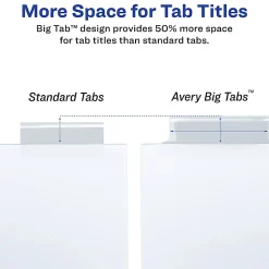 Avery® Big Tab™ Extra-Wide Insertable Dividers, Clear Reinforced, White/Multicolor, 8-Tab