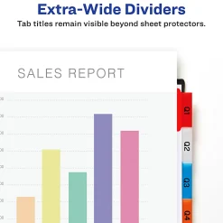 Avery® Big Tab™ Extra-Wide Insertable Dividers, Clear Reinforced, White/Multicolor, 8-Tab
