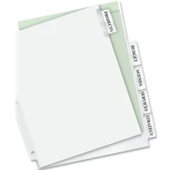 Avery® Big Tab™ Extra-Wide Insertable Dividers, Clear Reinforced, White/Clear, 5-Tab