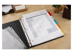 Avery® Big Tab™ Extra-Wide Insertable Dividers, 9-1/4" x 11-1/8", Clear Reinforced, White/Multicolor, 5-Tab