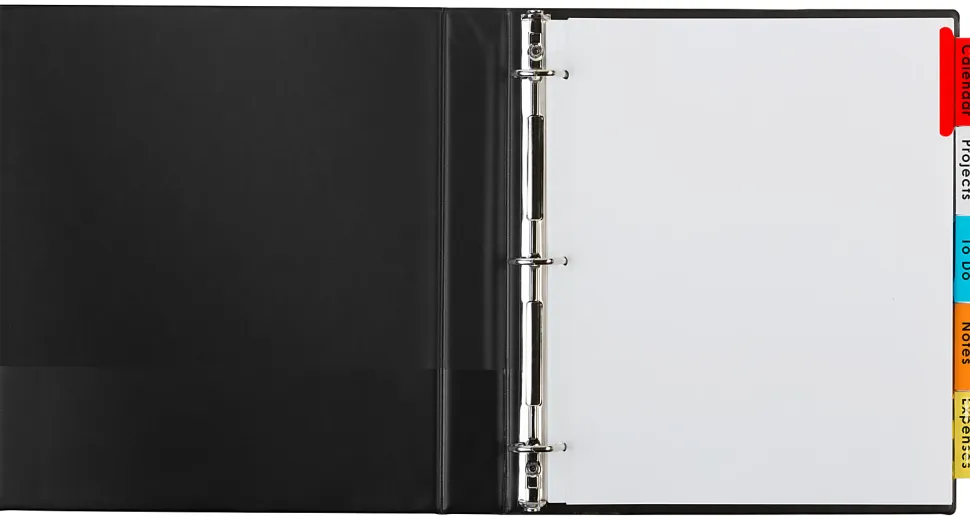 Avery® Big Tab™ Extra-Wide Insertable Dividers, 9-1/4" x 11-1/8", Clear Reinforced, White/Multicolor, 5-Tab