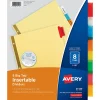Avery® Big Tab™ Insertable Dividers, Gold Reinforced, Buff/Multicolor, 8-Tab